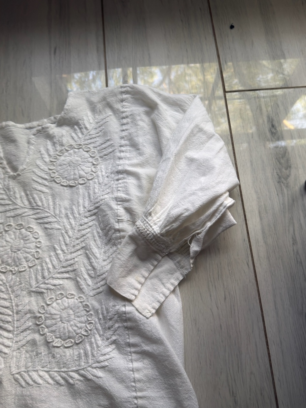 Vintage Chiapas Mexico Embroidered Blouse Top Huipil Handmade Cotton Boho Small - Picture 2 of 10